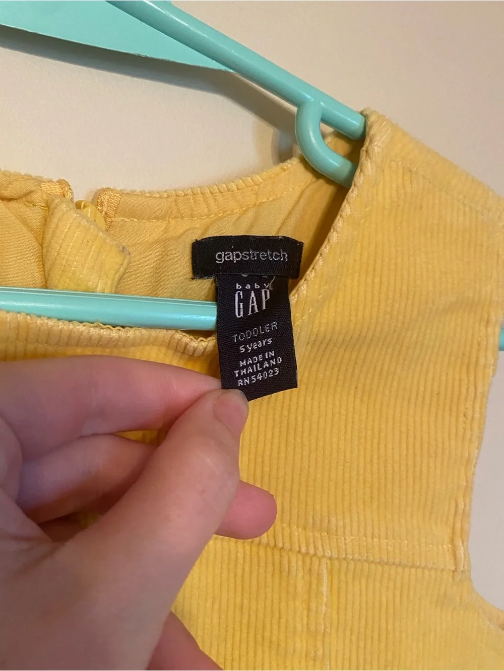 GAP Yellow Corduroy Pinafore Dress for Girls
